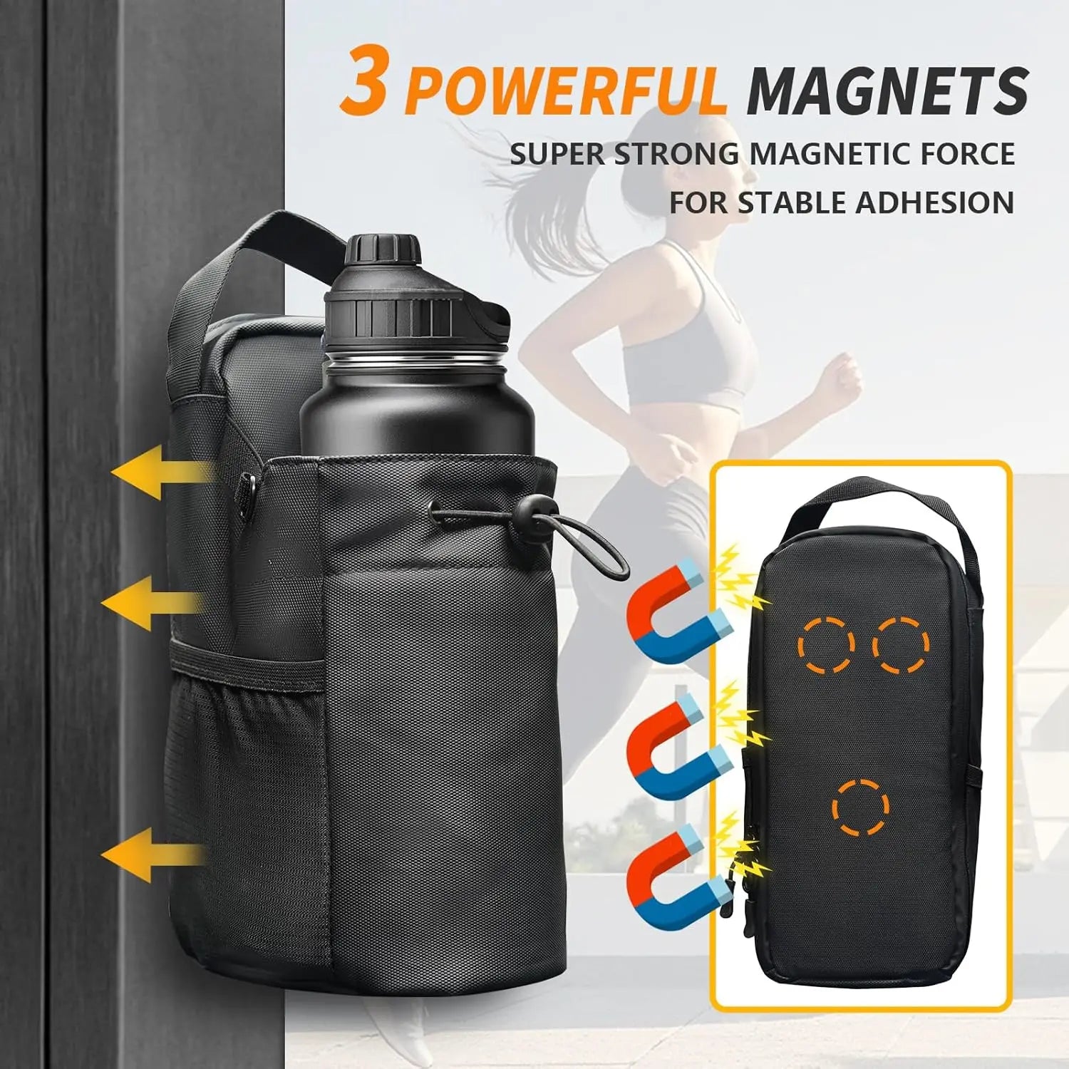 Magnetic Gym Water Bottle Pouch Bag