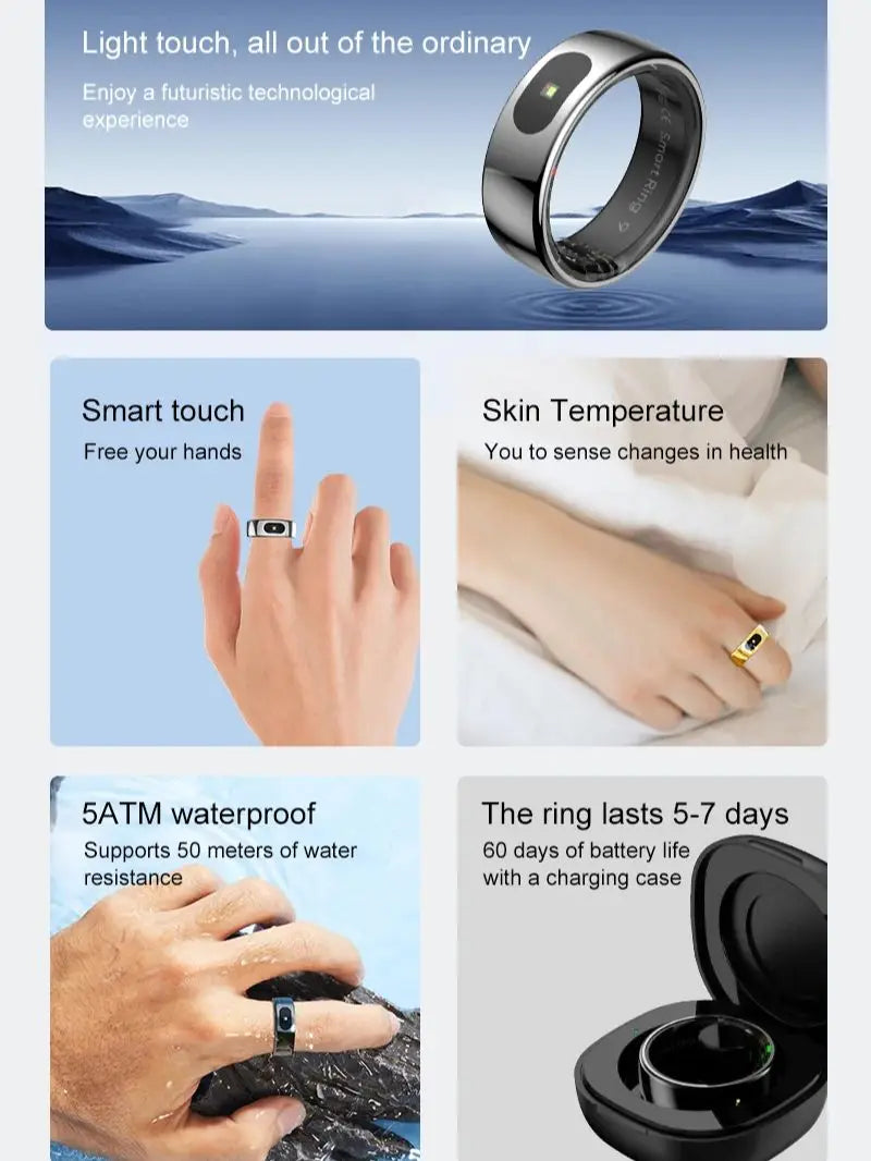 R08 Smart Ring For Men and Women Touch Control