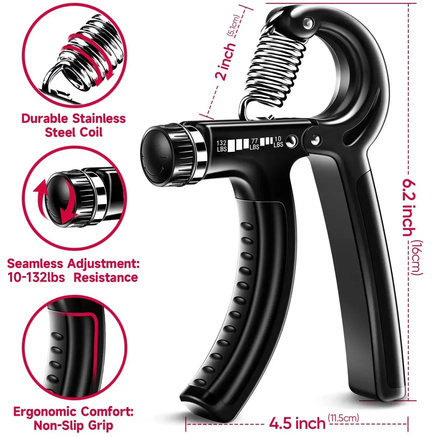 5-60Kg Adjustable Heavy Hand Gripper