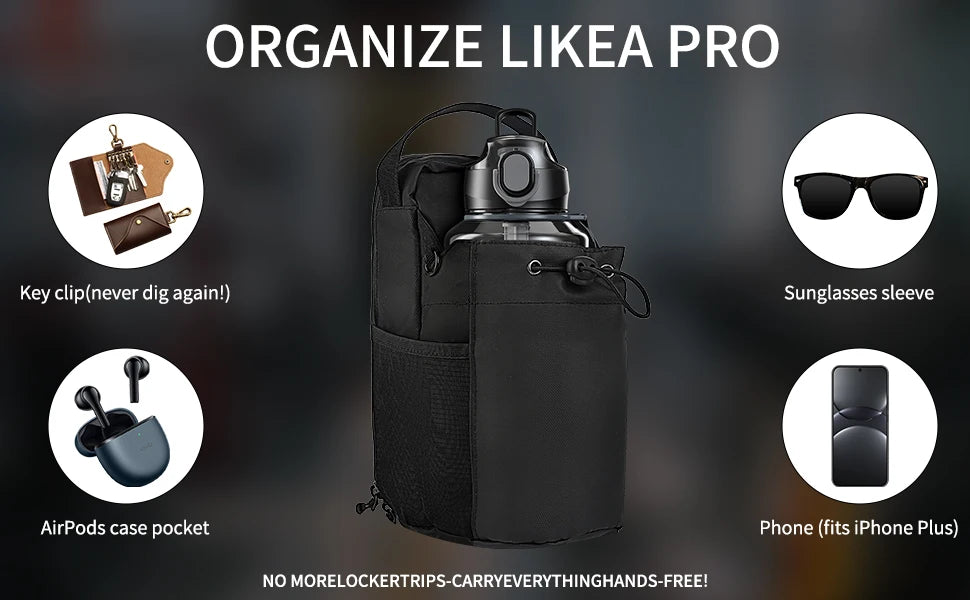 Magnetic Gym Water Bottle Pouch Bag