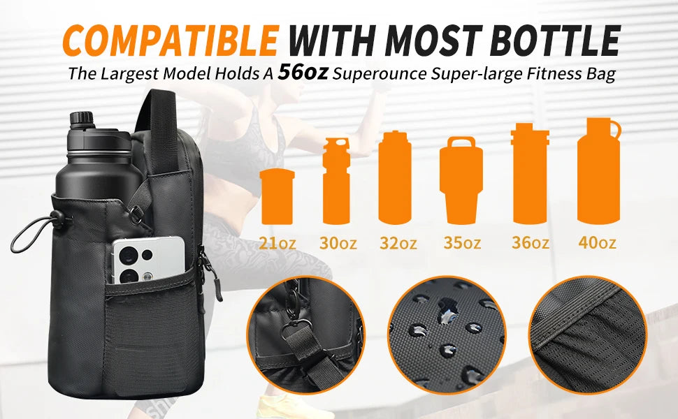 Magnetic Gym Water Bottle Pouch Bag