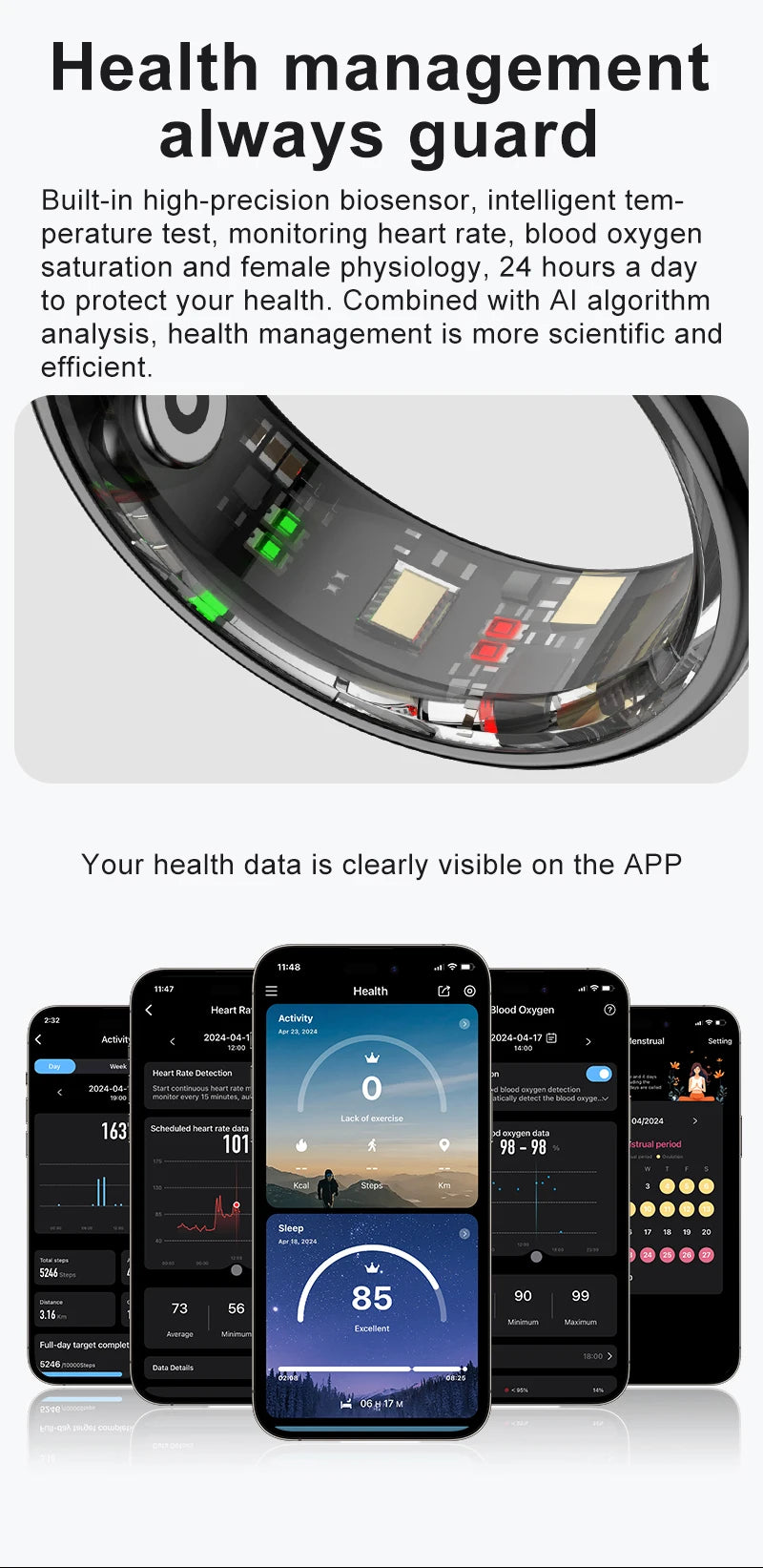 R08 Smart Ring For Men and Women Touch Control