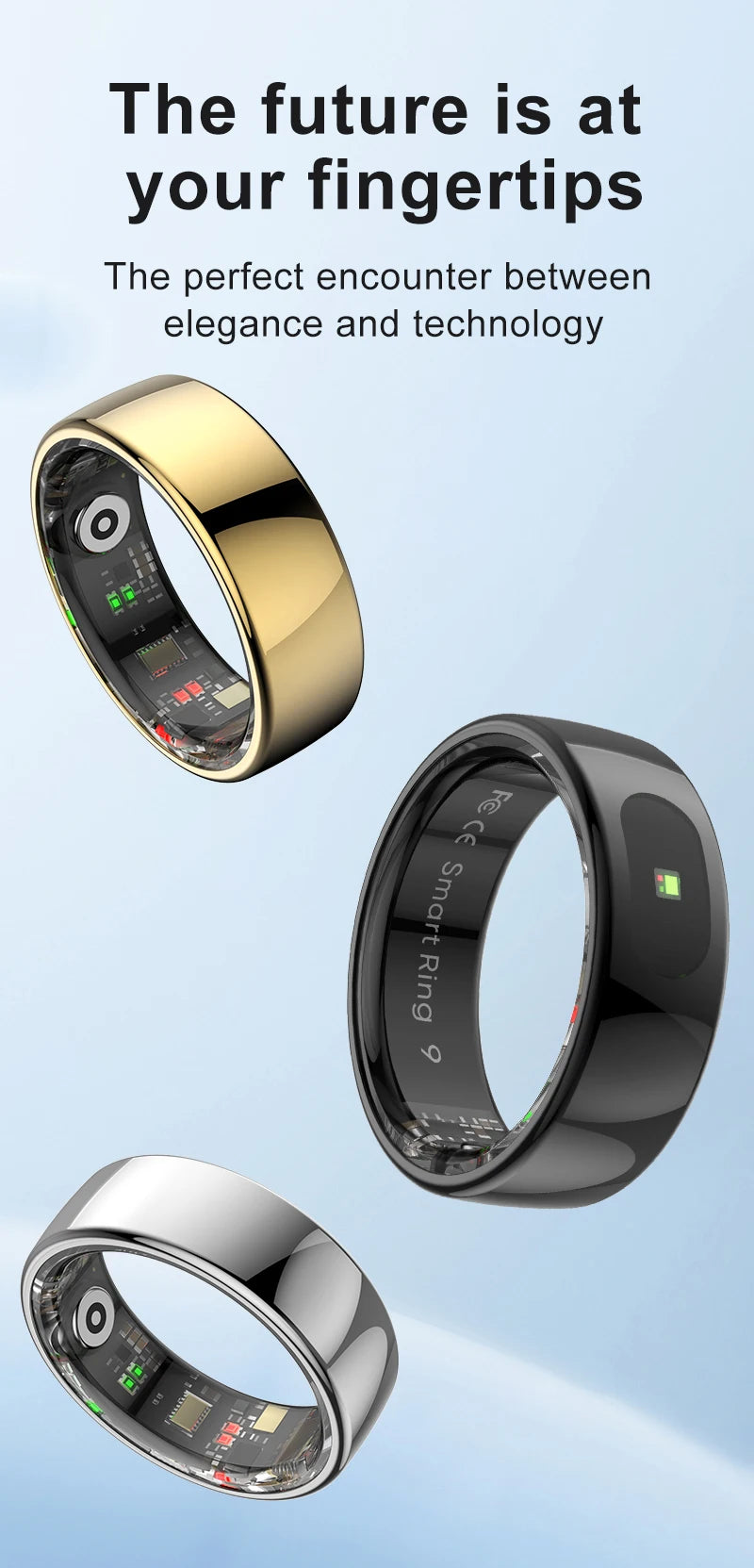 R08 Smart Ring For Men and Women Touch Control