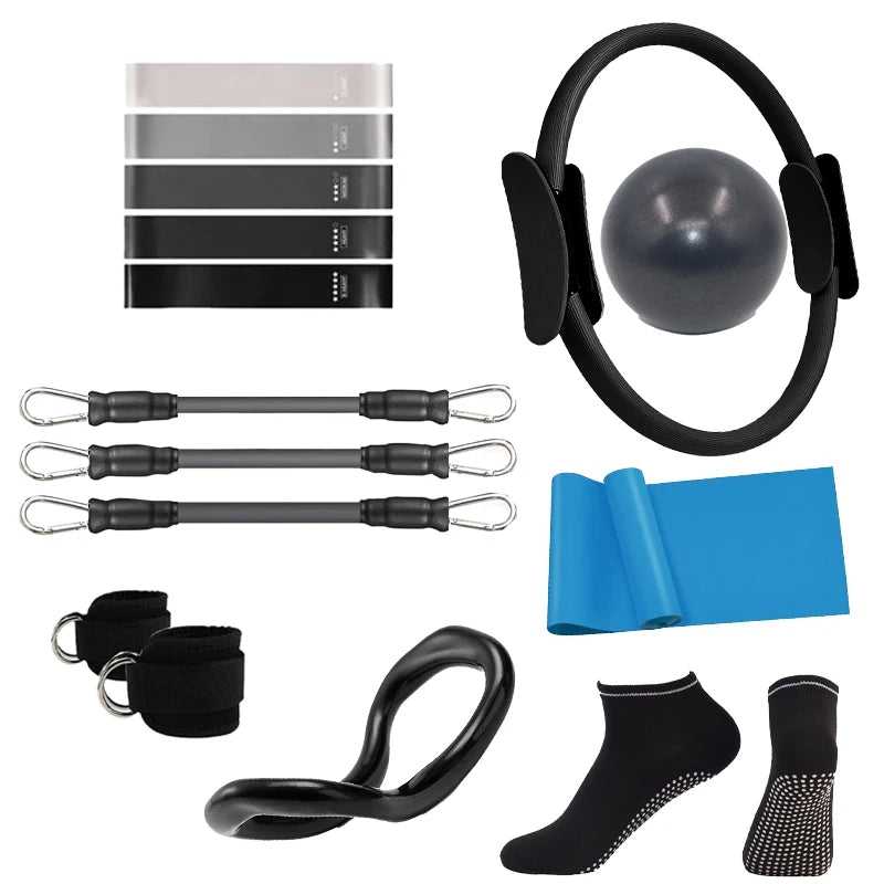 Pilates Ring Circle Set 15 Pcs Exercise Accessories