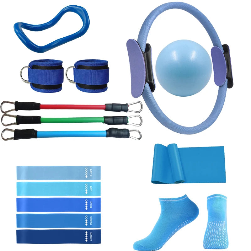 Pilates Ring Circle Set 15 Pcs Exercise Accessories
