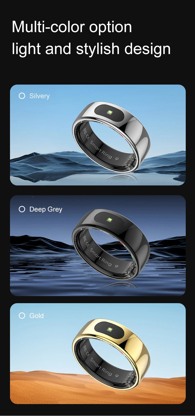 R08 Smart Ring For Men and Women Touch Control