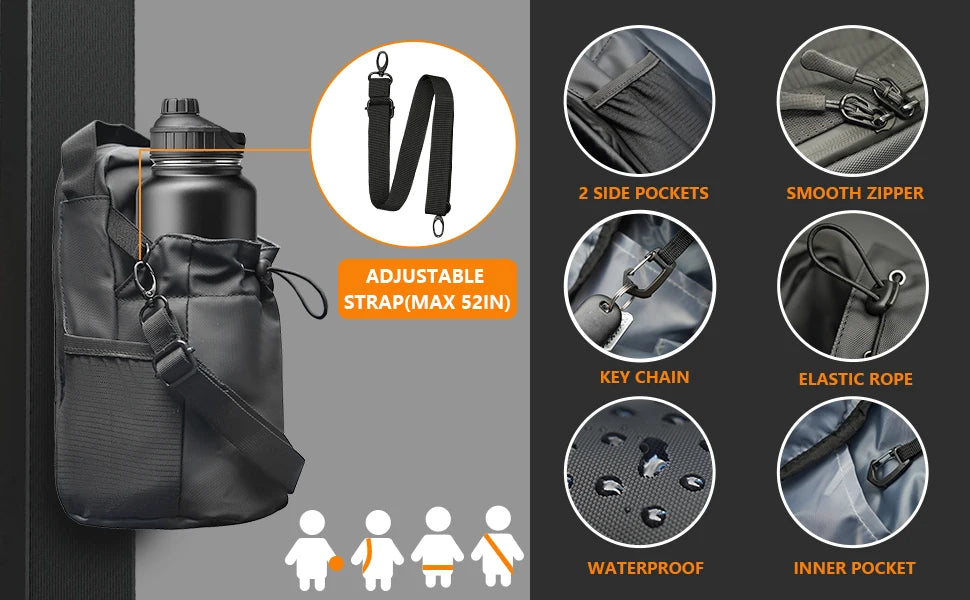 Magnetic Gym Water Bottle Pouch Bag