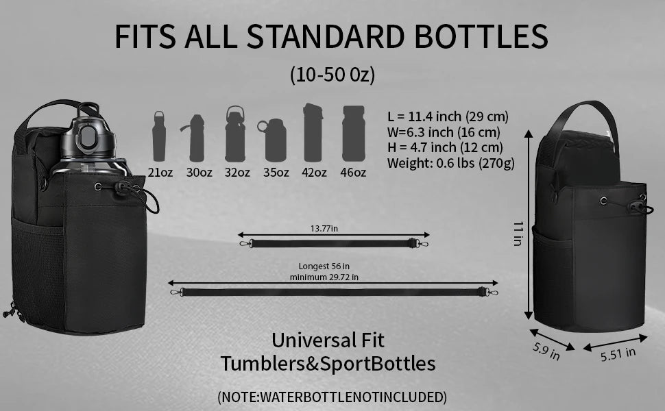 Magnetic Gym Water Bottle Pouch Bag
